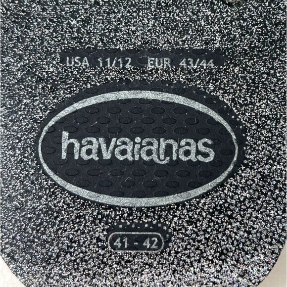 Havaianas Silver Sparkle Womens Flip Flops Size 11/12 NWOT - Picture 2 of 8